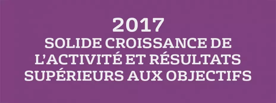 Résultats annuels du Groupe 2017 : Solide croissance de l’activité et résultats supérieurs aux objectifs