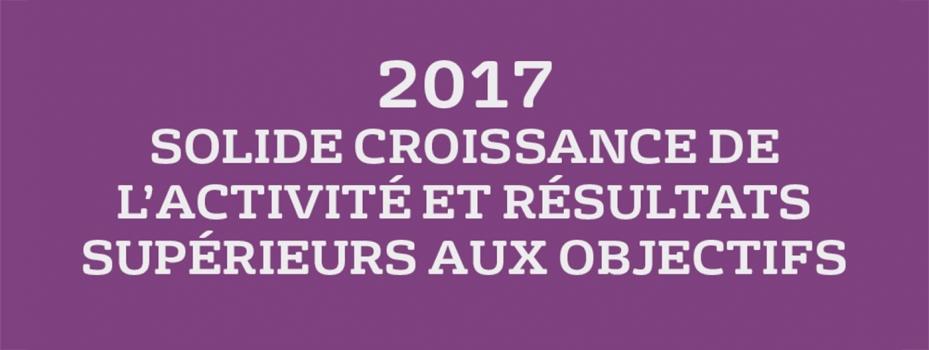 Résultats annuels du Groupe 2017 : Solide croissance de l’activité et résultats supérieurs aux objectifs