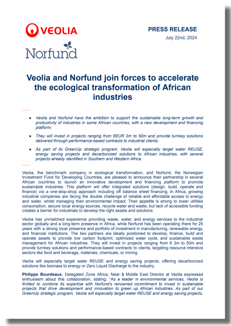 Cover Press Release Norfund